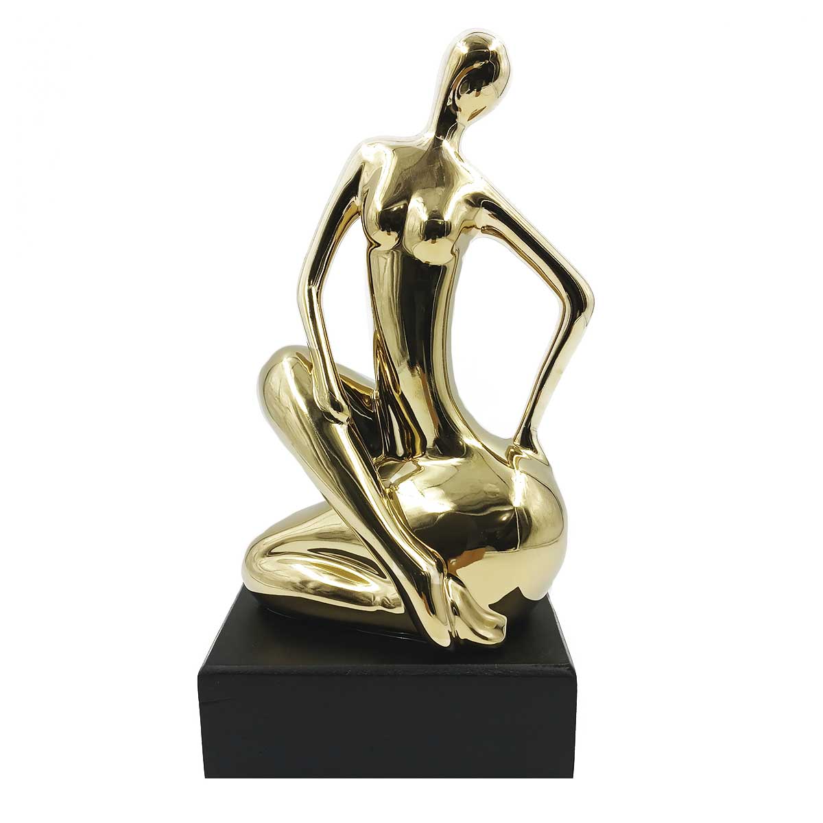 Encontraproduto.com.br - Mulher Pose Decorativa 21,5x11x9cm em Cerâmica Taimes