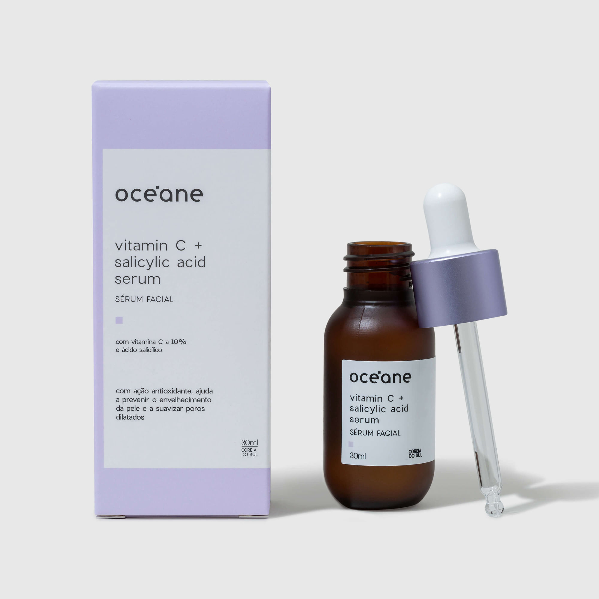 Kit Sérum Facial de Vitamina C e Ácido Salicílico + Gel Hidratante Facial (2 Produtos)