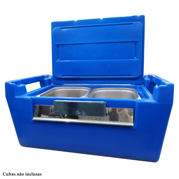 Encontraproduto.com.br - Caixa Térmica Hot Box Horizontal 30 Litros Azul Eco Sinal