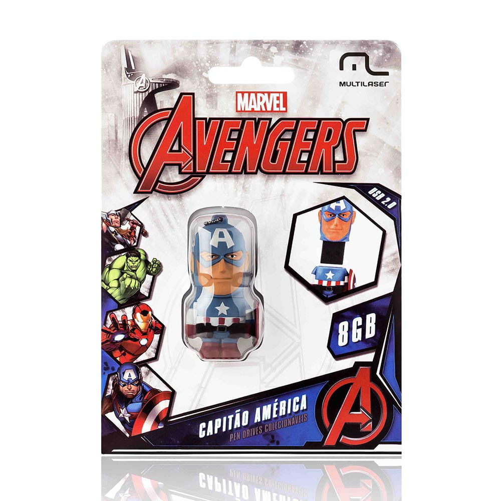 Encontraproduto.com.br - Pendrive Avengers Marvel Vingadores - Capitao America 8gb Multi - PD080OUT [Reembalado]