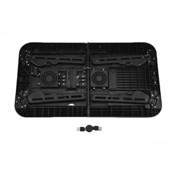 Encontraproduto.com.br - Mesa Para Notebook Dobravel Portatil Articulada 2 Coolers