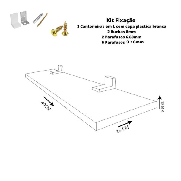 Encontraproduto.com.br - Prateleira Simples Trovarelli 40x15 Cm Varias Cores [f031]