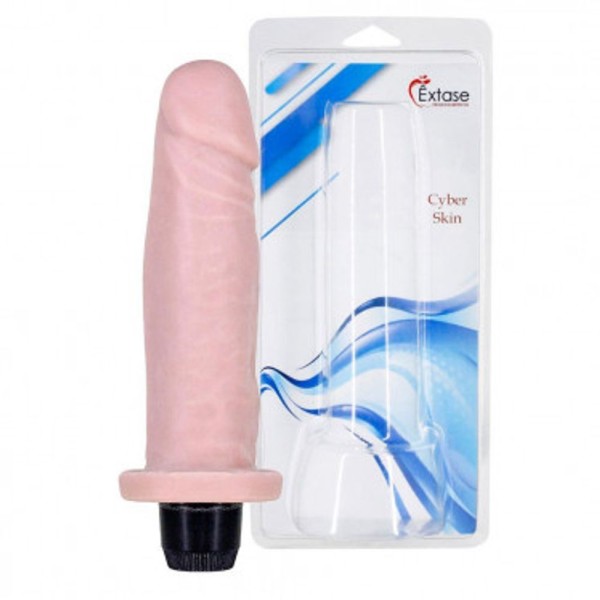 Encontraproduto.com.br - Prótese com Vibro Cyber Skin 17x4,2cm