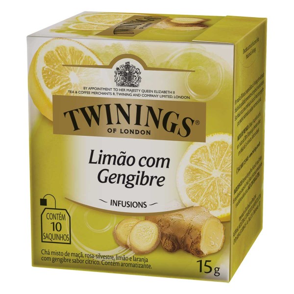 Encontraproduto.com.br - CHA TWININGS C/10 SAQUINHOS 15G LIMAO/ GENGIB