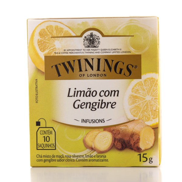 Encontraproduto.com.br - CHA TWININGS C/10 SAQUINHOS 15G LIMAO/ GENGIB