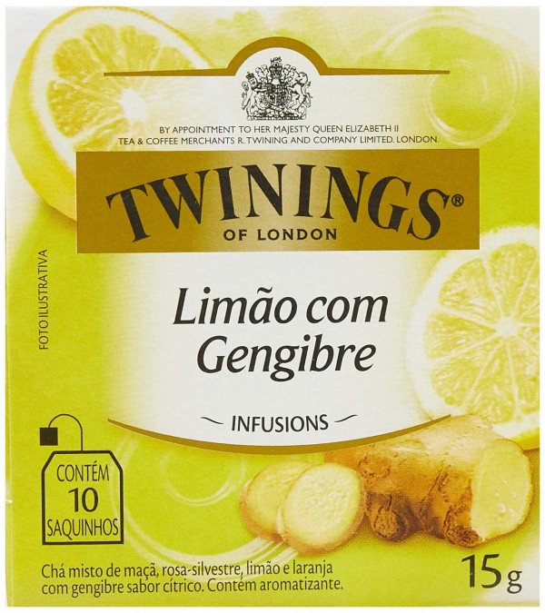 Encontraproduto.com.br - CHA TWININGS C/10 SAQUINHOS 15G LIMAO/ GENGIB