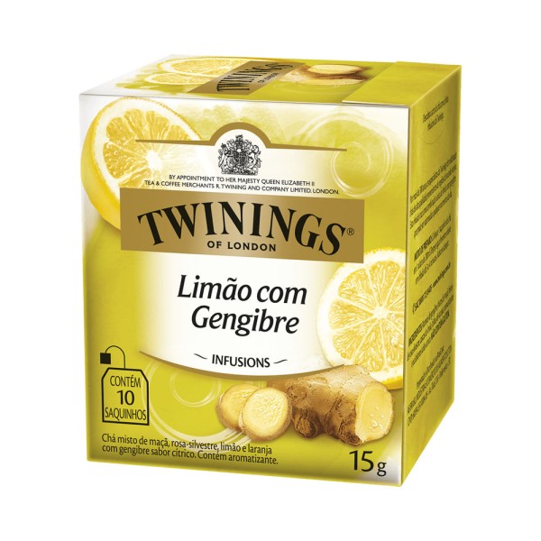 CHA TWININGS C/10 SAQUINHOS 15G LIMAO/ GENGIB