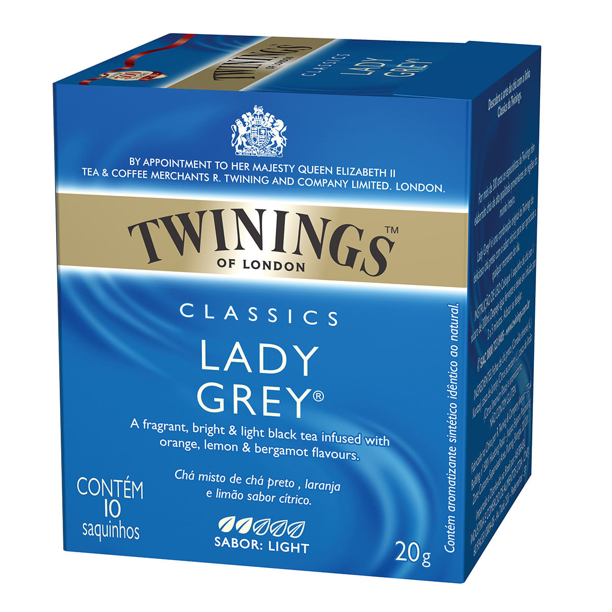 Encontraproduto.com.br - Chá Twinings Of London Lady Grey Caixa Com 10 Sachês 20g