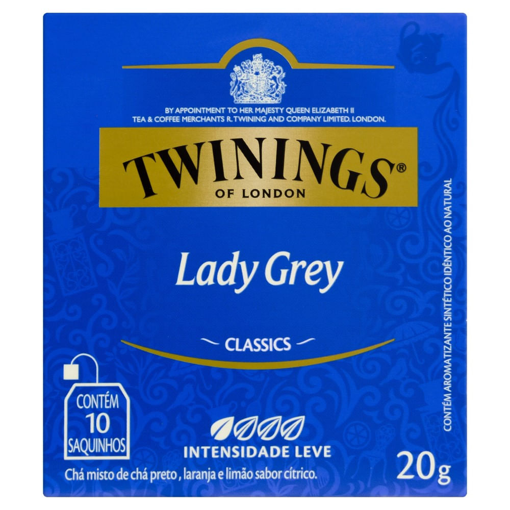Encontraproduto.com.br - Chá Twinings Of London Lady Grey Caixa Com 10 Sachês 20g