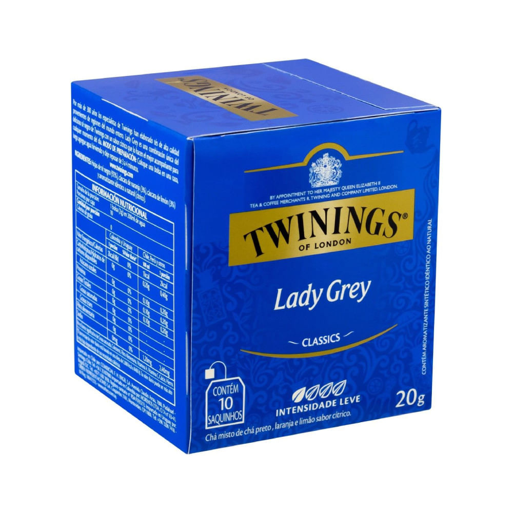 Encontraproduto.com.br - Chá Twinings Of London Lady Grey Caixa Com 10 Sachês 20g
