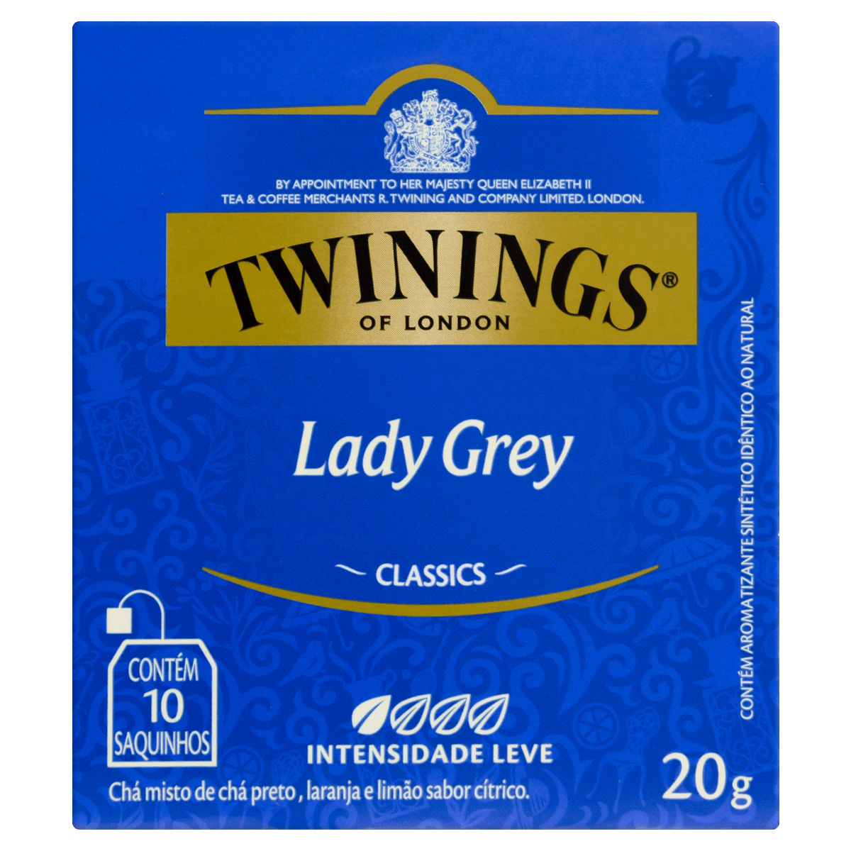 Encontraproduto.com.br - Chá Twinings Of London Lady Grey Caixa Com 10 Sachês 20g
