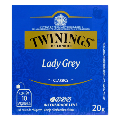 Encontraproduto.com.br - Chá Twinings Of London Lady Grey Caixa Com 10 Sachês 20g