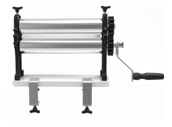 Cilindro Laminador de Massas Biscuit Pasta Americana Manual Manivela Aço Inox Cozinha Saro