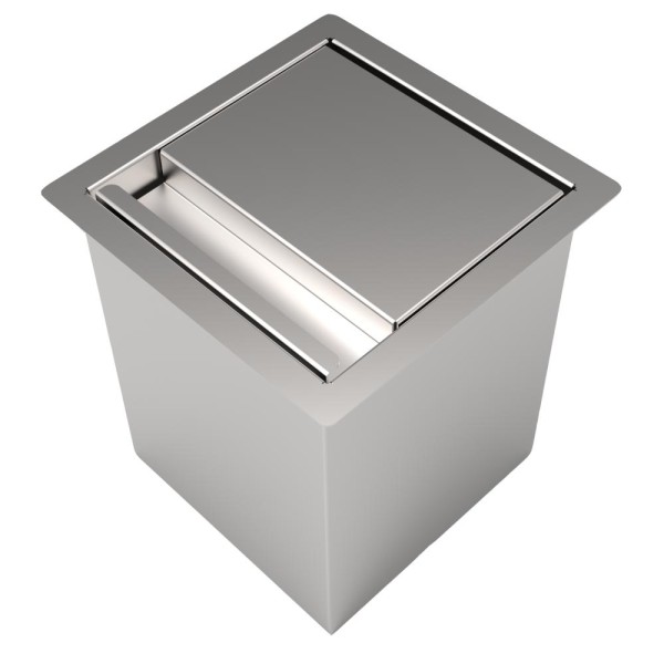 Encontraproduto.com.br - Lixeira de Embutir Quadrada Com Tampa Aço Inox 4 Litros Para Bancada Cozinha Saro