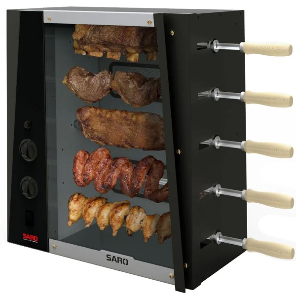 Encontraproduto.com.br - Churrasqueira Rotativa Elétrica 127v Saro De 5 Espetos Com Acendedor Automático