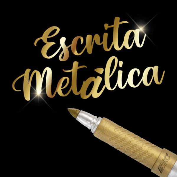Encontraproduto.com.br - Marcador Bic Permanente Ouro/Prata 2Unidades