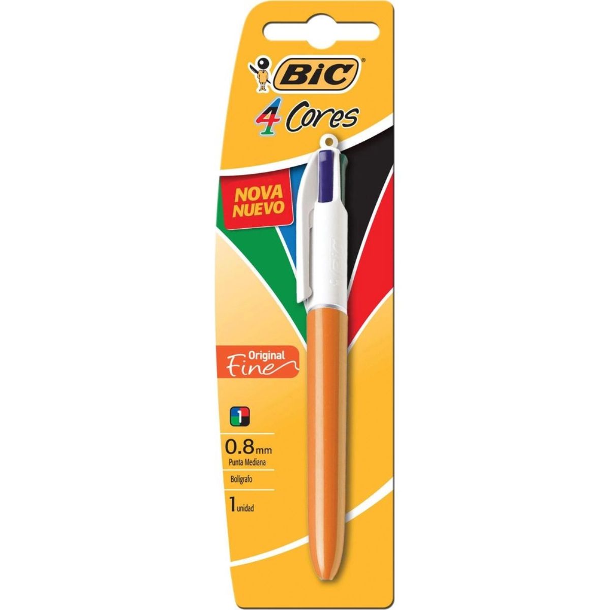 Encontraproduto.com.br - Caneta Esferográfica 4 Cores 0,8mm Ponta Fina Original Fine Bic