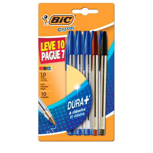 CANETA BIC CRISTAL DURA MAIS LEVE 10 PAGUE 7 R.971076