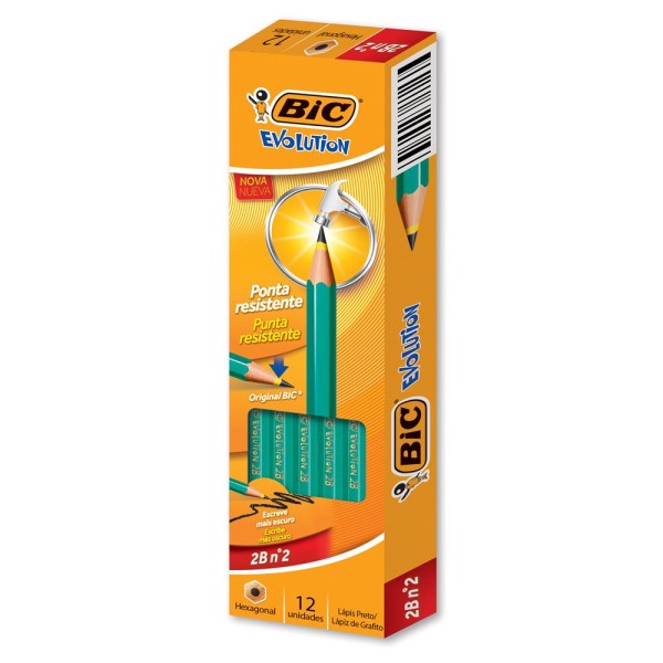 Encontraproduto.com.br - Lapis Prt Bic Evolut 2b Hx C/12und