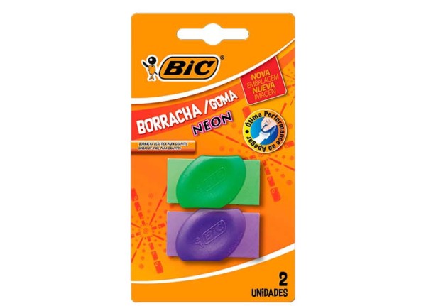 Encontraproduto.com.br - Borracha Bic Neon 2Unidades