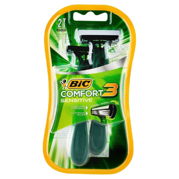 Aparelho de Barbear BIC Comfort 3 Advance Sensitive Pele Sensível 2 un