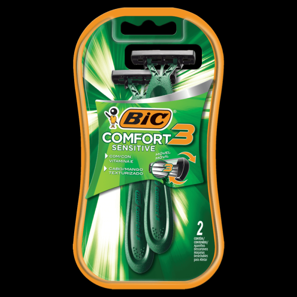 Encontraproduto.com.br - Aparelho de Barbear BIC Comfort 3 Advance Sensitive Pele Sensível 2 un