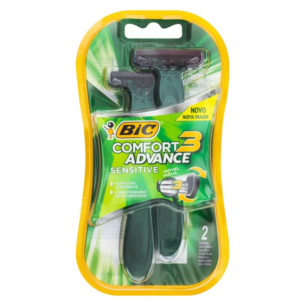 Encontraproduto.com.br - Aparelho de Barbear BIC Comfort 3 Advance Sensitive Pele Sensível 2 un