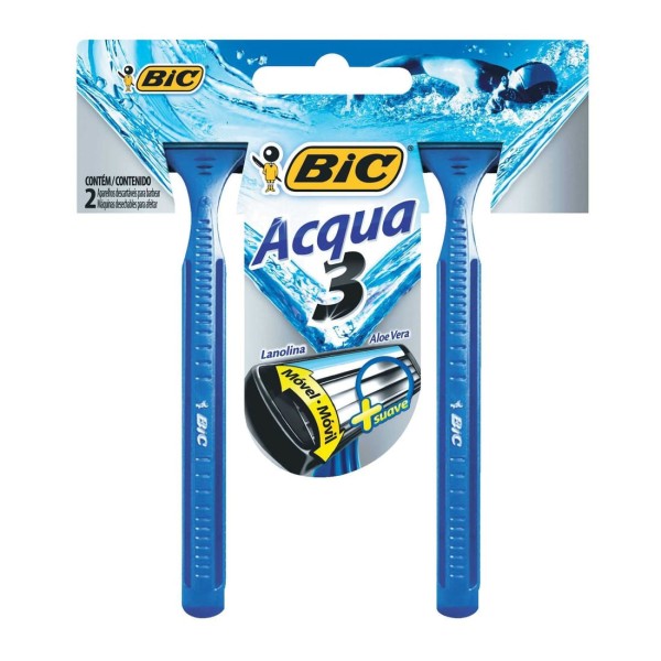 Aparelho de Barbear Bic Acqua 3 2 Unidades
