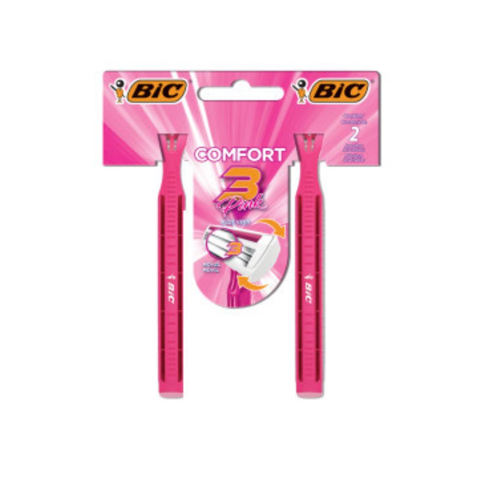 Aparelho Depilador Bic Confort 3 Pink 2 Unidades