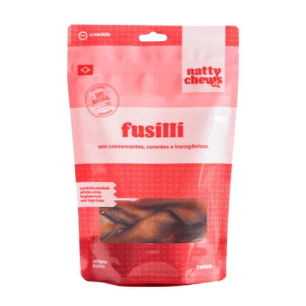 Encontraproduto.com.br - Colágeno Bovino Trançado e Desidratado com 1 Unidade - Fusilli  Natty Chews