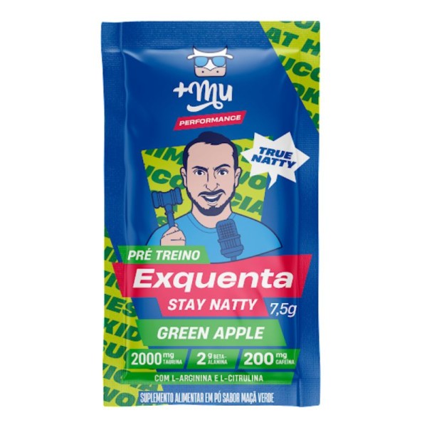 Encontraproduto.com.br - Exquenta Stay Natty Pré-treino Green Apple Mais Mu Performance 7,5g