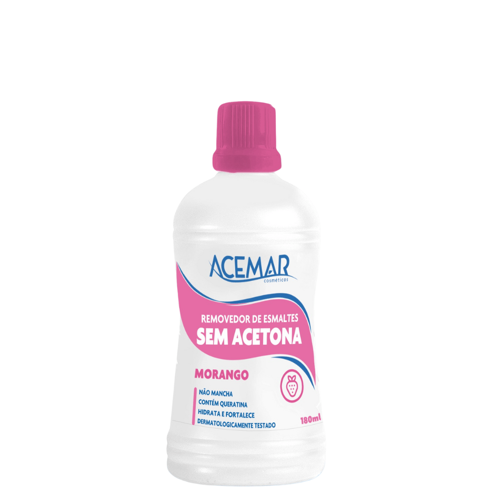 Encontraproduto.com.br - Removedor de Esmaltes Sem Acetona Acemar Morango 180ml