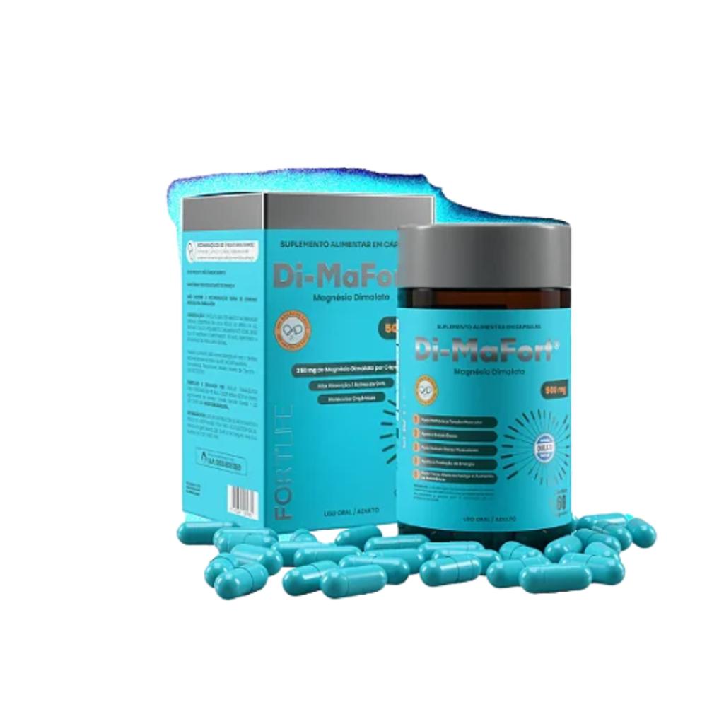 Encontraproduto.com.br - Di-Mafort Magnésio Dimalato - 500 mg - 60 Cápsulas - FortLife