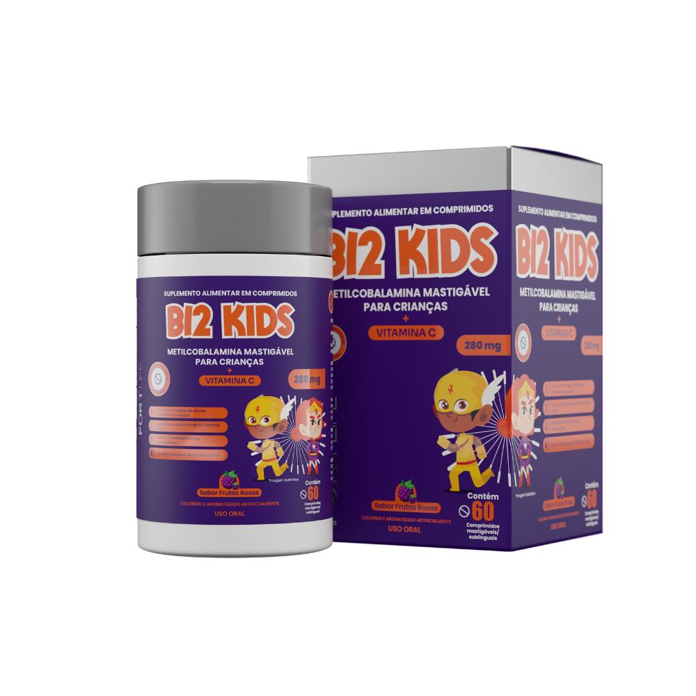 Encontraproduto.com.br - Vitamina B12 Kids 280 mg - 60 Comprimidos Mastigáveis - FortLife