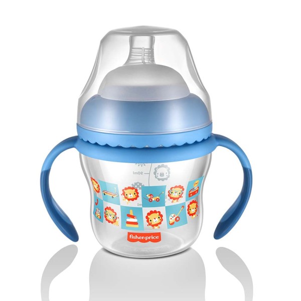 Encontraproduto.com.br - Copo de Transição First Moments + Bico Extra + Alça Removível 150 ml Azul Fisher Price - BB1055OUT [Reembalado]