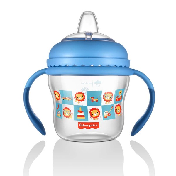 Encontraproduto.com.br - Copo de Transição First Moments + Bico Extra + Alça Removível 150 ml Azul Fisher Price - BB1055OUT [Reembalado]