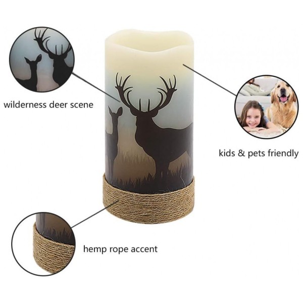 Encontraproduto.com.br - Vela LED com Temporizador de 6H para Decoração Natalina, 2 Un