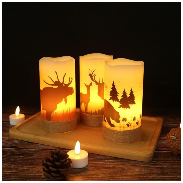 Encontraproduto.com.br - Vela LED com Temporizador de 6H para Decoração Natalina, 2 Un