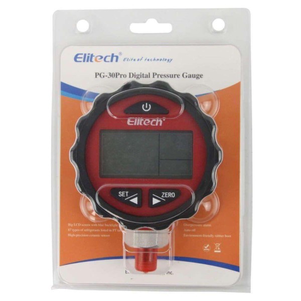 Encontraproduto.com.br - Manômetro Digital para Alta Pressão 0 a 800psi a Pilha Alcalina AA Elitech (1,5V)