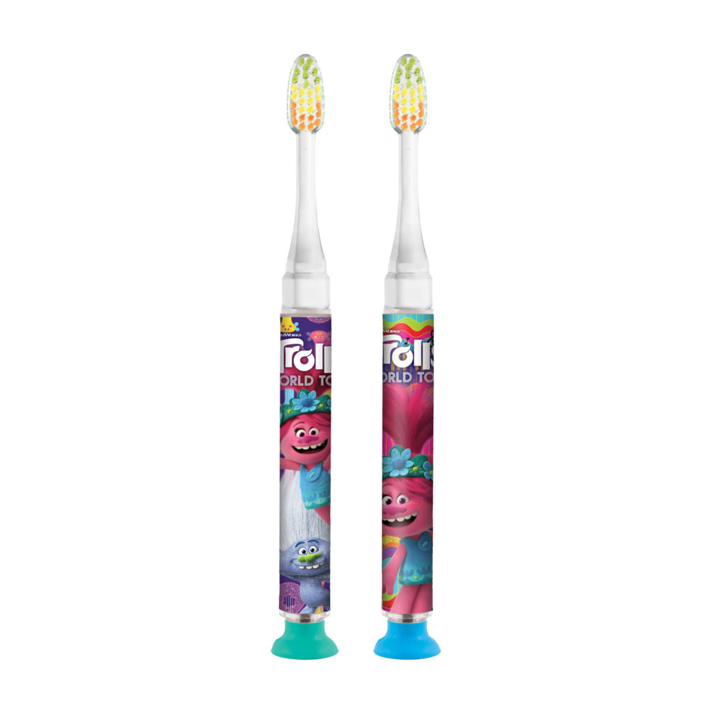 Encontraproduto.com.br - Escova Dental Infantil que Pisca GUM Trolls 1 Unidade