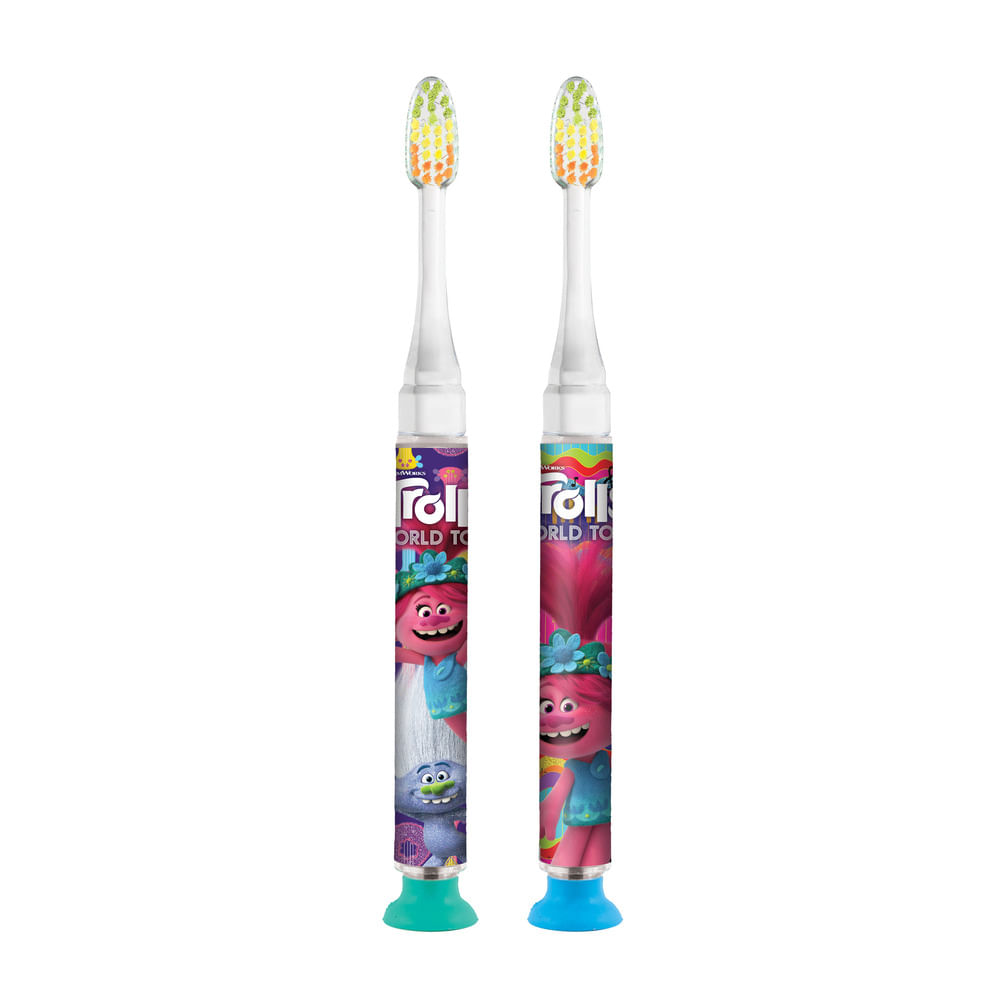 Encontraproduto.com.br - Escova Dental Infantil que Pisca GUM Trolls 1 Unidade