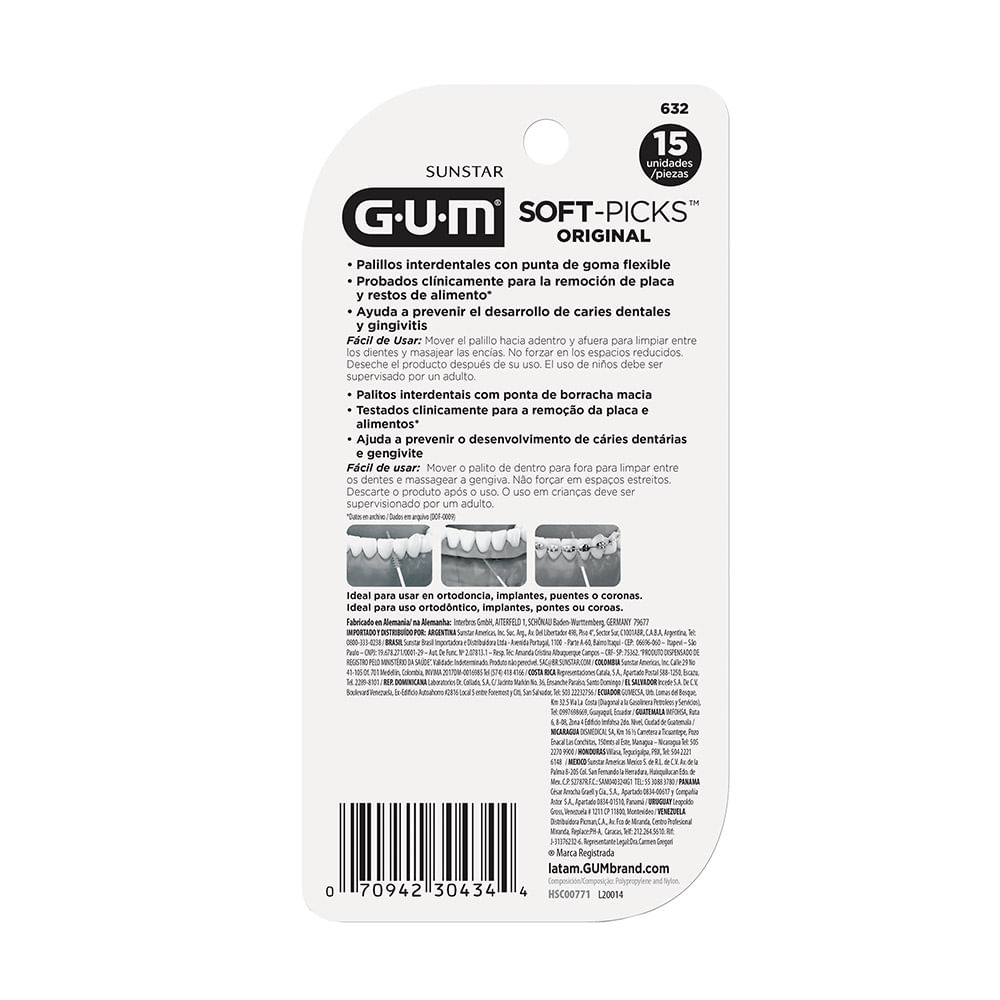 Encontraproduto.com.br - Escova Interdental Soft Picks GUM 15 Unidades