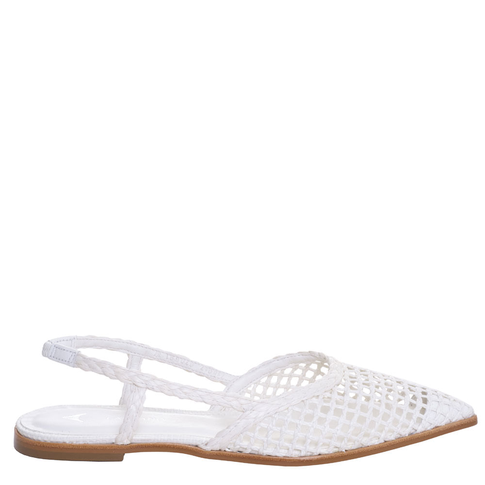 Scarpin Carrano Rasteiro Rafia White