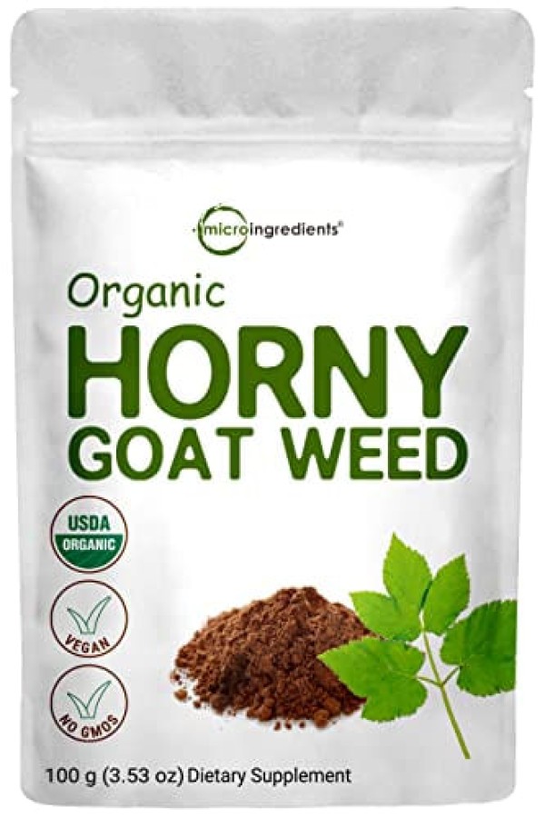Encontraproduto.com.br - Erva Orgânica De Cabra Pura Com Ícaras Ativas Para Homens E Mulheres, 100 Gramas, Pó De Epimédico Orgânico Para Energia E Reforço Do S