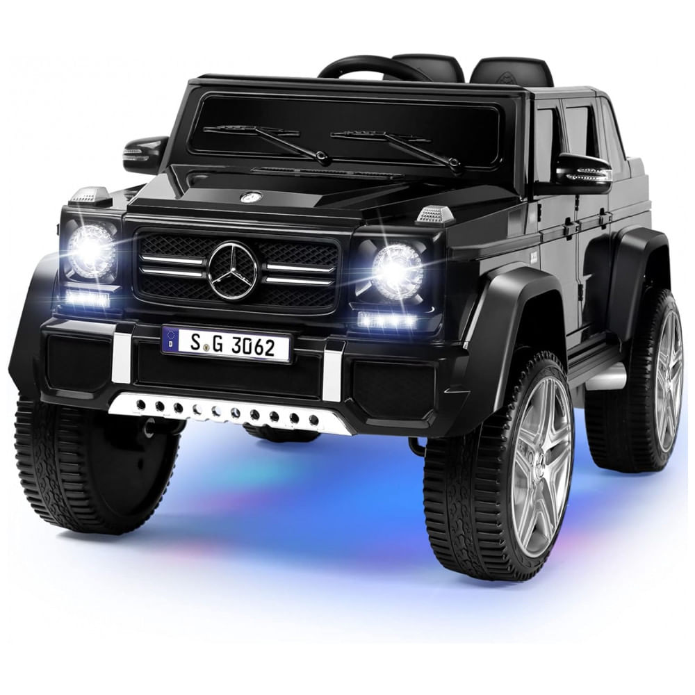 Encontraproduto.com.br - Carro Elétrico Infantil a Bateria com Controle Remoto de 2,4 GHz, 2 Motores, 3 Velocidades, Música, Buzina, Luzes L...