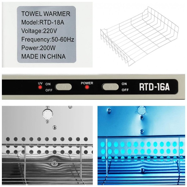 Encontraproduto.com.br - Aquecedor de Toalha Elétrico para Barbearia e Salão de Beleza 16L, 110V, Artist hand, Branco