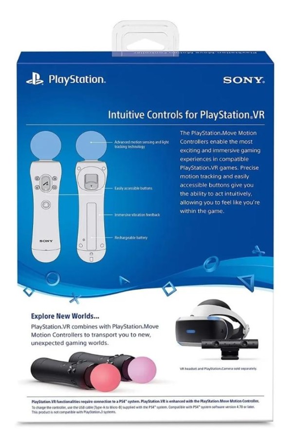 Encontraproduto.com.br - Playstation Move Motion Controller 2 Pack for PS4 and PS VR Cor:Preto