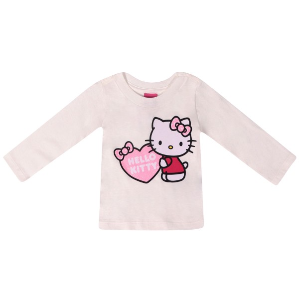 Encontraproduto.com.br - Conjunto Manga Longa Infantil Hello Kitty Branco - Hello Kitty