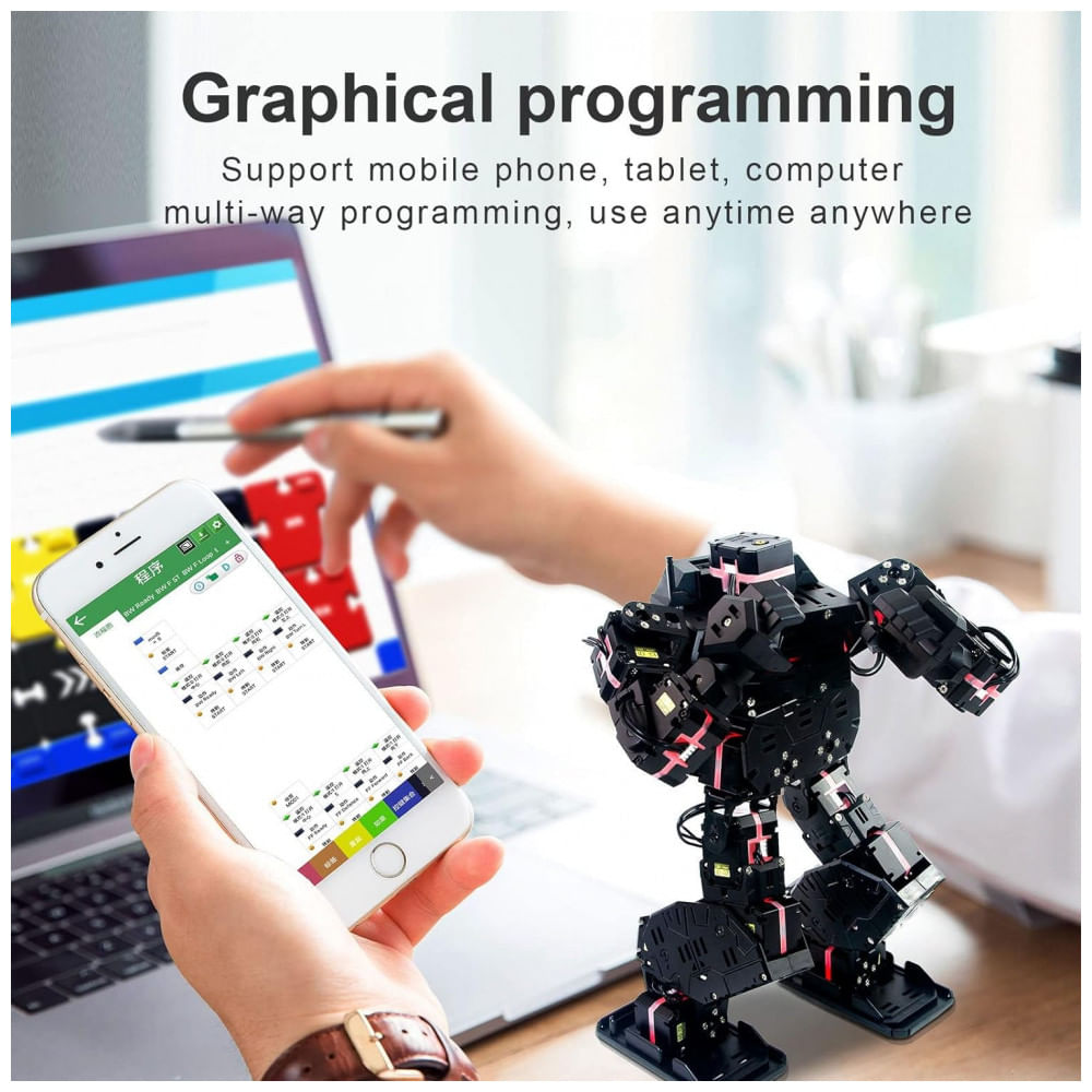 Encontraproduto.com.br - Robô Programável XiaoR Geek com Controle Remoto para Adolescentes e Adultos, Azul