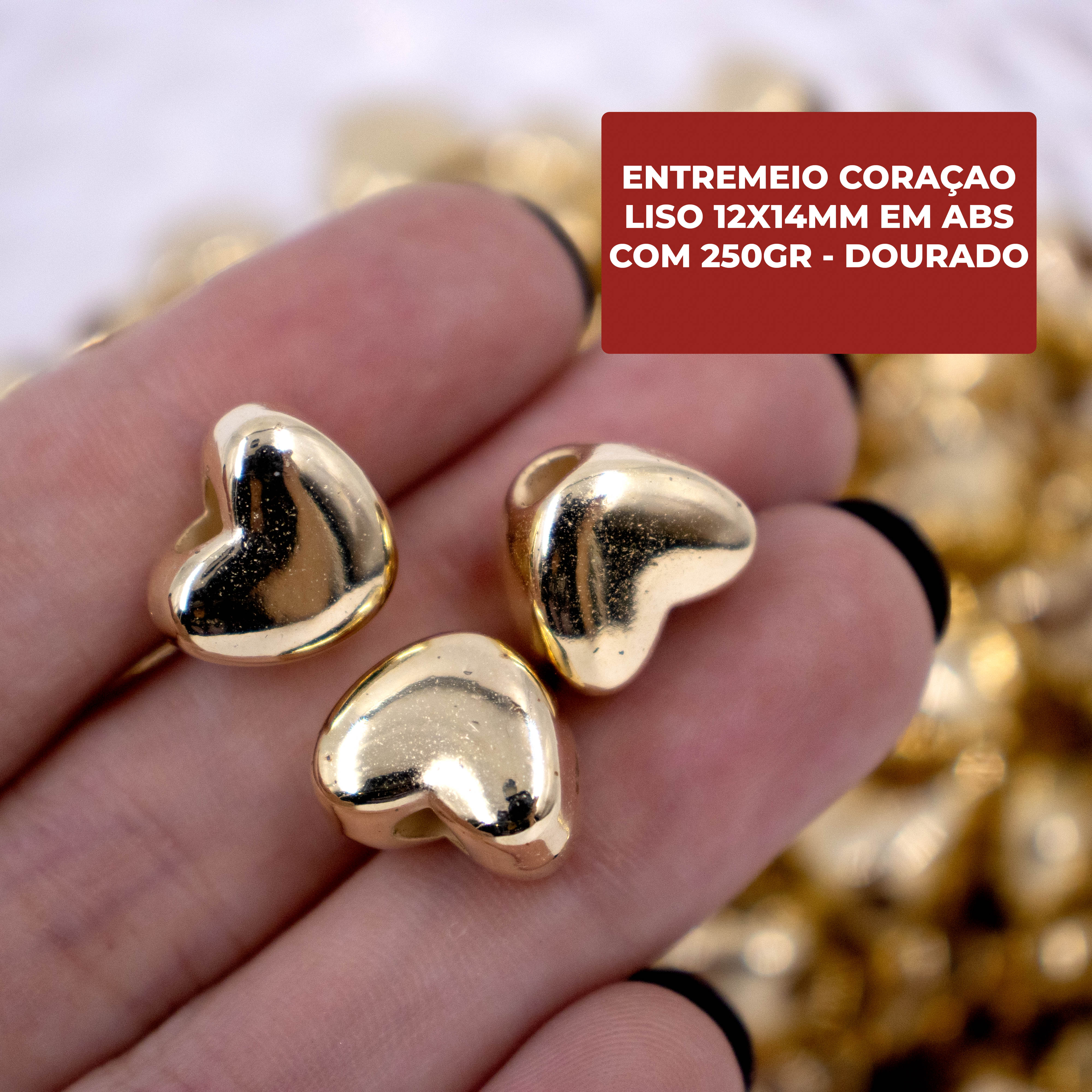 Encontraproduto.com.br - ENTREMEIO CORAÇAO LISO 12X14MM EM ABS COM 250GR